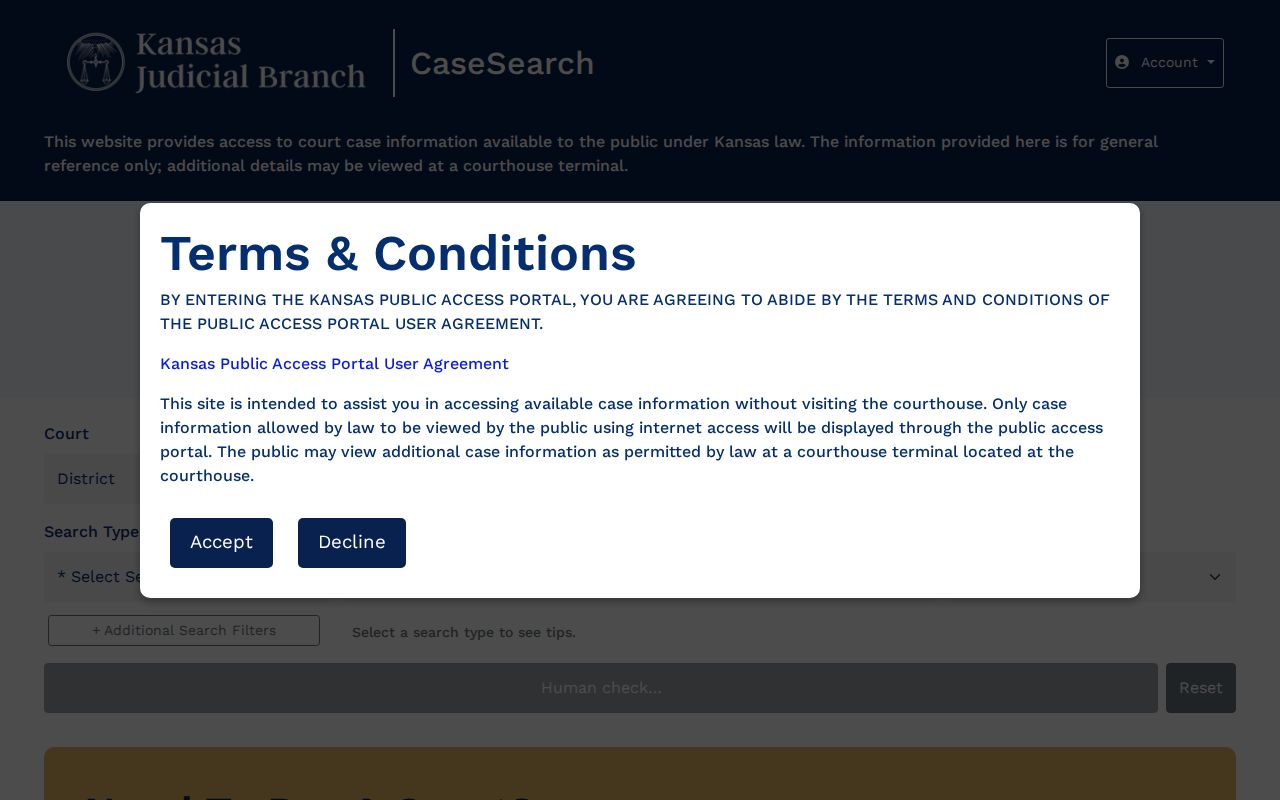 Atchison County criminal docket CaseSearch fields