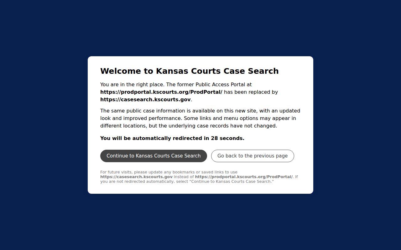 Atchison County criminal docket Kansas production portal entry